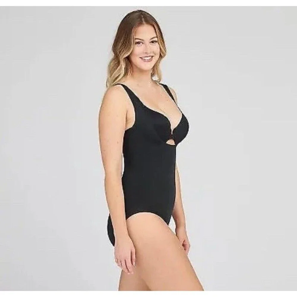 Assets by Spanx Women's Remarkable Results Open-Bust Brief Bodysuit - Black 3X
